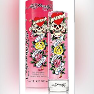 Ed Hardy Love Kills Slowly Pink Skull and Rose
